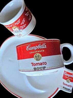 Campbells Soup Server Tray Set Plus Additional Mug